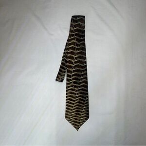 Carlos Devenezia Brown and Gold Vintage Silk Tie